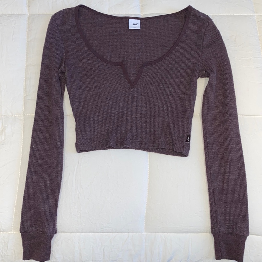 Aritzia TNA - Waffle Scoopneck Long sleeve